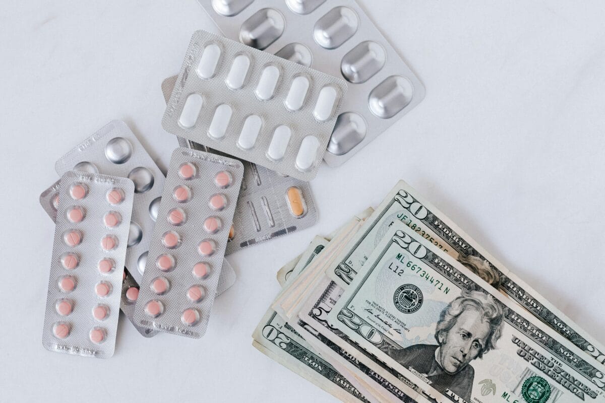 medications and money heap